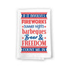 If It Involves Fireworks, Beer, Freedom Kitchen Towels, 27 inch by 27 inch, 100% Cotton, Multi-Purpose Flour Sack Towels, Home and Kitchen Decor, Housewarming, Fourth of July Gifts