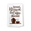 Stressed, Blessed, and Coffee-Obsessed, Funny Kitchen Towels, Flour Sack Towel, 27 inch by 27 inch, 100% Cotton, Highly Absorbent Dish and Hand Towel, Multi-Purpose Towel