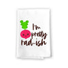 I'm Pretty Rad-ish Funny Kitchen Towels, Flour Sack Towel, 27 inch by 27 inch, 100% Cotton, Highly Absorbent Hand Towels, Multi-Purpose Towel