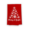 Merry & Bright Flour Sack Towel, Multi-Purpose Holiday Kitchen Towel, Christmas Decor