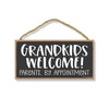 Grandkids Welcome, Parents by Appointment, 5 inch by 10 inch, Best Gift for Grandparents, Home Wall Decor, Funny Wall Sign Grandparents, Funny Gift for Grandma
