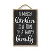A Messy Kitchen is A Sign of Happy Family, 7 Inches by 10.5 Inches, Wall Hanging Sign, Funny Kitchen Quotes, Housewarming Gift