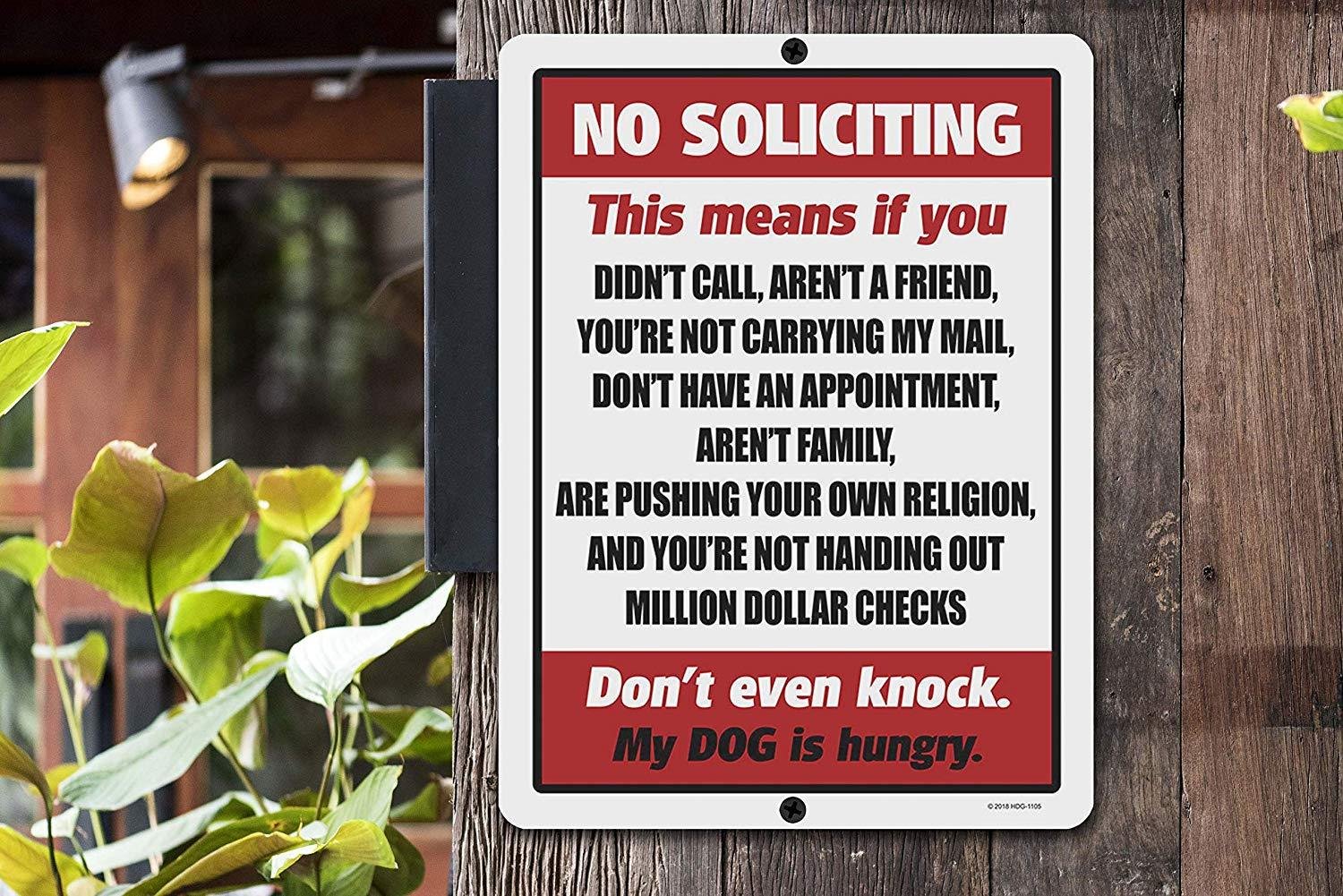 No Soliciting Sign for House