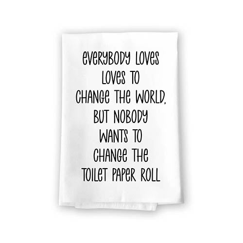 Change The Toilet Paper Roll, 27 Inch by 27 Inch, 100% Cotton, Inappropriate Gifts, Bathroom Towels, Bathroom Decorations, Hand Towels Funny, Funny Decor