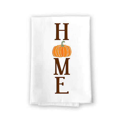 Home with Pumpkin Design, Flour Sack Towel, 27 Inch by 27 Inch, 100% Cotton, Cute Hand Towels, Fall Towel, Pumpkin Decor, Decorative Hand Towels
