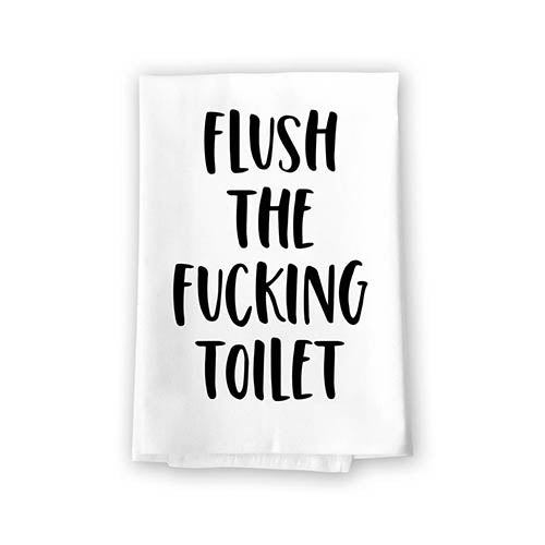 Flush The Fucking Toilet, 27 Inch by 27 Inch, 100% Cotton, Inappropriate Gifts, Bathroom Towels, Bathroom Decorations, Hand Towels Funny, Funny Shower Towels