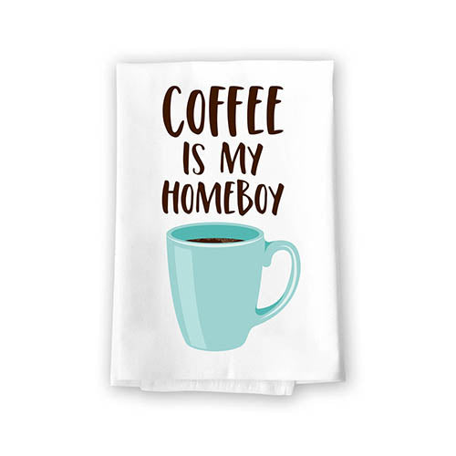 Coffee is My Homeboy, Kitchen Towels, Flour Sack Towel, 27 Inch by 27 Inch, 100% Cotton, Home Decor, Home Linen, Dish Towel for Kitchen, Absorbent Tea Towels, Coffee Decor