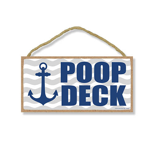 Poop Deck, 10 inch by 5 inch, Bathroom Wall Decor, Funny Bathroom Art, Funny Wall Decor, Funny Decor, Bathroom Sign, Funny Bathroom Signs, Nautical Decor, Coastal Decor