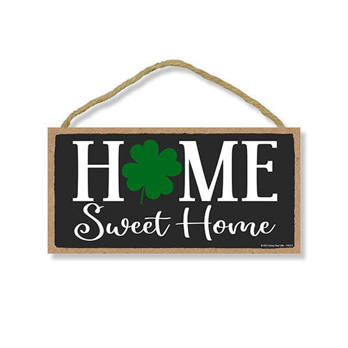 Home Sweet Home, 10 inch by 5 inch, Wooden Signs for Home Decor, St Patricks Day Decorations, Signs for Wreath, Front Door Decorations