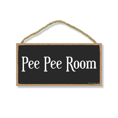 Pee Pee Room, 5 inch by 10 inch, Made in USA, Bathroom Wall Decor, Funny Wood Decor, Funny Bathroom Signs, Restroom Door Sign, 754327