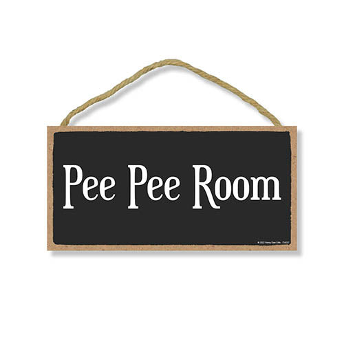 Pee Pee Room, 5 inch by 10 inch, Made in USA, Bathroom Wall Decor, Funny Wood Decor, Funny Bathroom Signs, Restroom Door Sign, 754327
