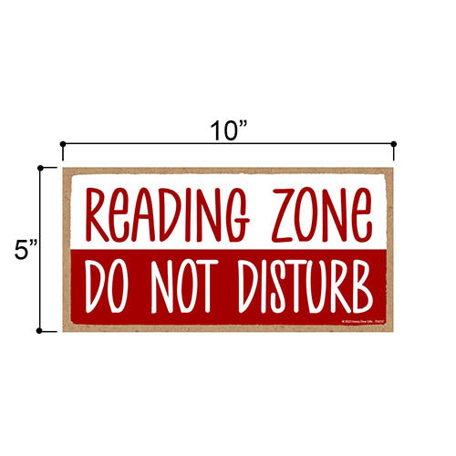 Do Not Disturb Reading Zone, 10 inch by 5 inch, Wall Hanging Sign, Door Signs, Reading Nook Decor, Library Decor, Book Lovers Gifts, Classroom Decor
