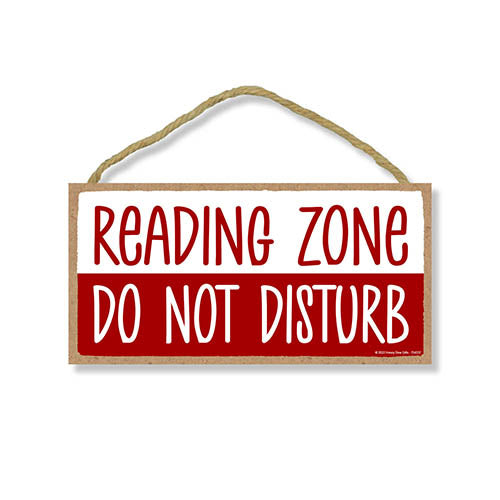 Do Not Disturb Reading Zone, 10 inch by 5 inch, Wall Hanging Sign, Door Signs, Reading Nook Decor, Library Decor, Book Lovers Gifts, Classroom Decor