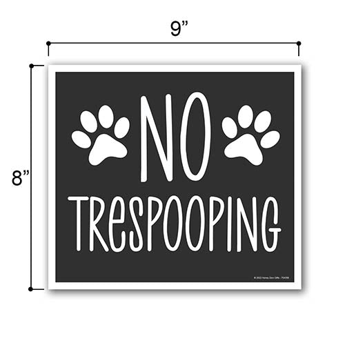 No Trespooping, 9 inch by 8 inch, Made in USA, Mini Yard Signs, Lawn Signs with Stakes, Funny Dog Lawn Signs, No Dog Poop Signs, Outdoor Decor Signs, Dog Sign Decor, 754356