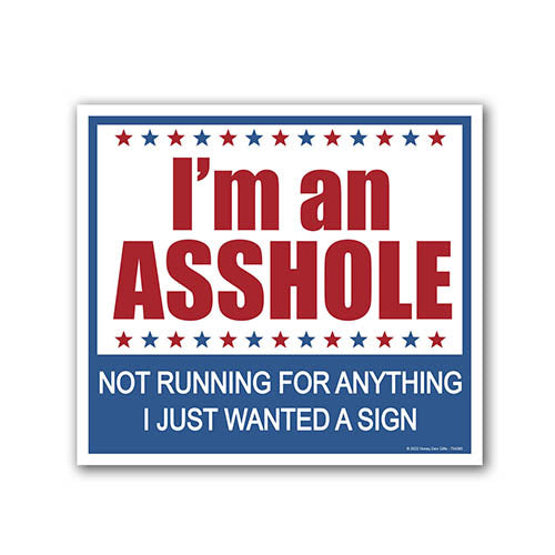 I'm an Asshole Not Running for Anything I Just Wanted A Sign, 9 inch by 8 inch, Mini Yard Signs, Lawn Signs with Stakes, Outdoor Decor Signs, Funny Yard Signs, 754365