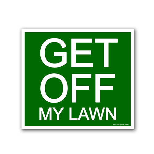 Get Off My Lawn, 9 inch by 8 inch, Mini Yard Signs, Lawn Signs with Stakes, Outdoor Décor, Private Property Sign