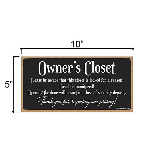 Owner's Closet Thank You for Respecting Our Privacy, 10 inch by 5 inch, Vacation Rental Sign, Business Wood Sign, Essentials for Hosts, Vacation House Rules