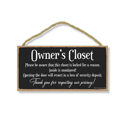 Owner's Closet Thank You for Respecting Our Privacy, 10 inch by 5 inch, Vacation Rental Sign, Business Wood Sign, Essentials for Hosts, Vacation House Rules