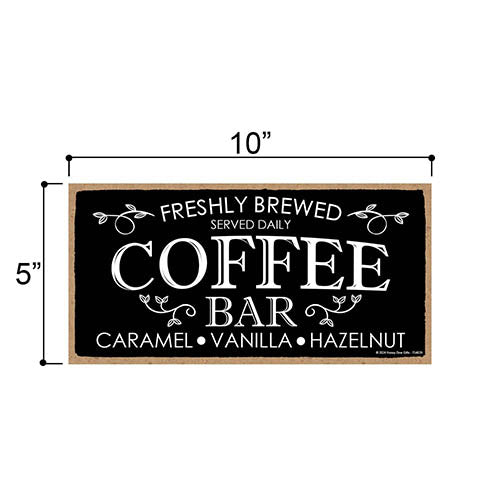 Coffee Bar Freshly Brewed Served Daily, Coffee Bar Sign, Coffee Decorations For Coffee Bar, Home Office Sign, Coffee Station Decor, Coffee Bar Essentials, 10 inch by 5 Inch, 754639