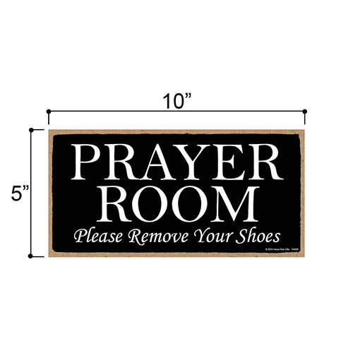 Prayer Room Please Remove Your Shoes, Wood Home Sign, Door Signs for Home, Housewarming Gift, Home Wall Decor, Farmhouse Sign, Remove your Shoes Sign, 10 inch by 5 inch, 754686