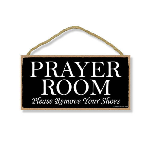 Prayer Room Please Remove Your Shoes, Wood Home Sign, Door Signs for Home, Housewarming Gift, Home Wall Decor, Farmhouse Sign, Remove your Shoes Sign, 10 inch by 5 inch, 754686