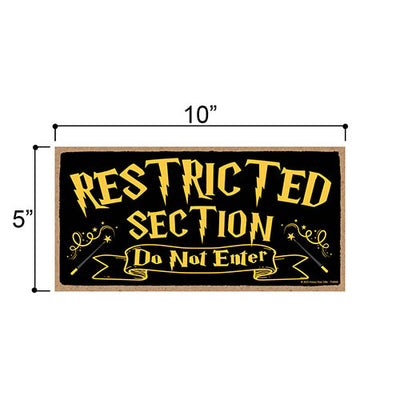 Restricted Section Do Not Enter, 10 inch by 5 inch Hanging Private Entrance Sign, Decor, Wall Art, Vacation Rental Sign, Home Decor, 754868