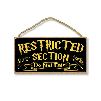 Restricted Section Do Not Enter, 10 inch by 5 inch Hanging Private Entrance Sign, Decor, Wall Art, Vacation Rental Sign, Home Decor, 754868