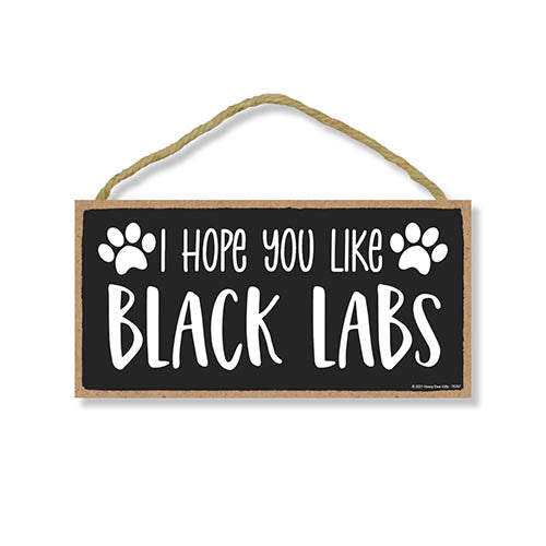 I Hope You Like Black Labs, 10 Inches by 5 Inches, Home Wood Sign, Labrador Decorations For Home, Lab Signs, Labrador Retriever Gifts