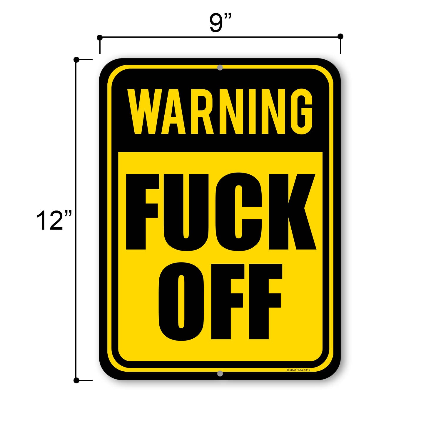 Warning Fuck Off, 9 Inches By 12 Inches, Tin Plate, Man Cave Sign