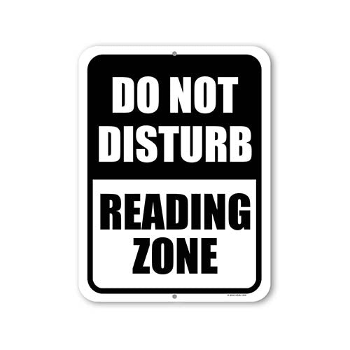 Do Not Disturb Reading Zone, 9 inch by 12 inch, Metal Sign Post, Do Not Disturb, Door Signs, Reading Nook Decor, Library Decor, Book Lovers Gifts, Classroom Decor