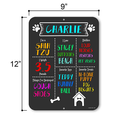 Dog Chalkboard Style Sign, Made in USA, 9 inch by 12 inch, Wall Decor, Metal Sign, Pet Decor for Home, Dog Room Decor, Gift for Pet Lovers