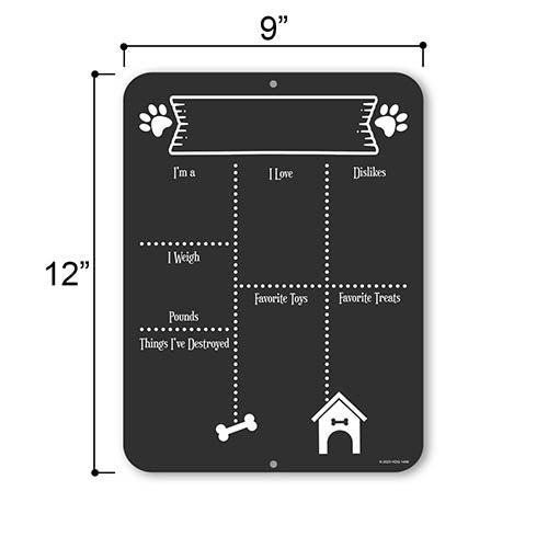 Dog Chalkboard Style Sign, Made in USA, 9 inch by 12 inch, Wall Decor, Metal Sign, Pet Decor for Home, Dog Room Decor, Gift for Pet Lovers