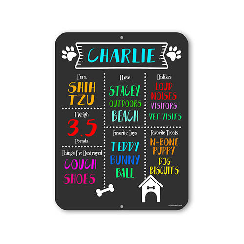 Dog Chalkboard Style Sign, Made in USA, 9 inch by 12 inch, Wall Decor, Metal Sign, Pet Decor for Home, Dog Room Decor, Gift for Pet Lovers