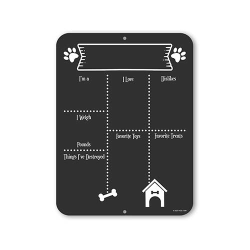 Dog Chalkboard Style Sign, Made in USA, 9 inch by 12 inch, Wall Decor, Metal Sign, Pet Decor for Home, Dog Room Decor, Gift for Pet Lovers