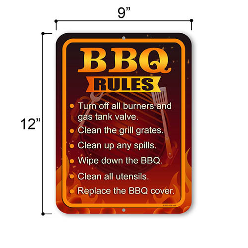 BBQ Rules, 12 inch by 9 inch, Patio Signs and Decor Outdoor, Backyard BBQ, Dad Sign, BBQ Decorations, Backyard Bar, Pool Decor, Vacation Rental Essentials