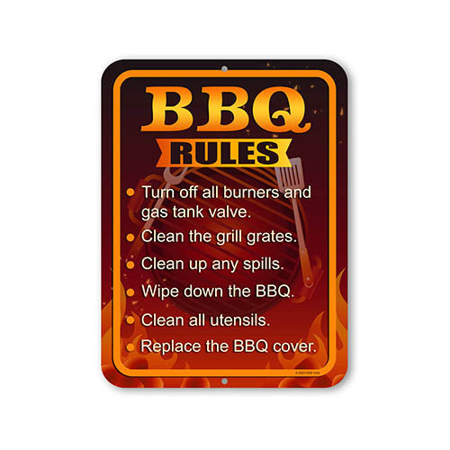 BBQ Rules, 12 inch by 9 inch, Patio Signs and Decor Outdoor, Backyard BBQ, Dad Sign, BBQ Decorations, Backyard Bar, Pool Decor, Vacation Rental Essentials