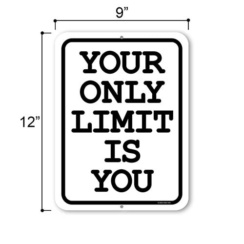 Your Only Limit is You, 9 inch by 12 inch, Metal Sign Post, Wall Signs, Workout Room Decor, Home Gym Decor