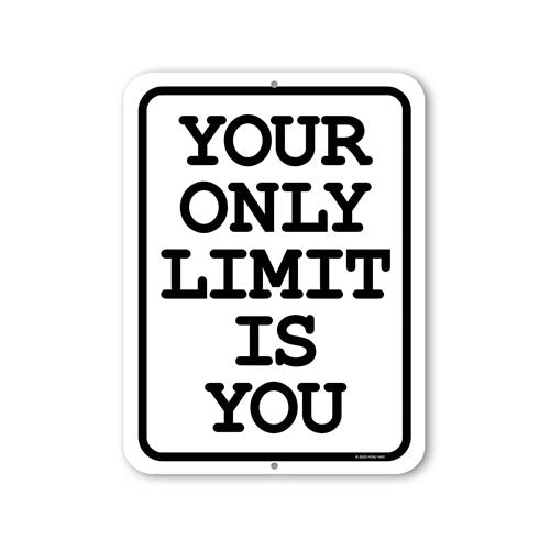 Your Only Limit is You, 9 inch by 12 inch, Metal Sign Post, Wall Signs, Workout Room Decor, Home Gym Decor