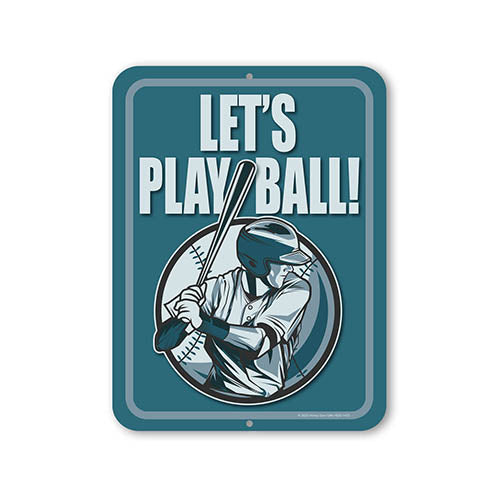Let's Play Ball, 9 inch by 12 inch, Baseball Wall Decor, Living Room Decor for Boys, Mens Room Accessories, Sports Room Decor