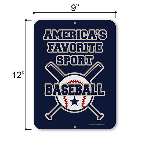 America's Favorite Sport Baseball, 9 inch by 12 inch, Living Room Decor, Baseball Room Decor for Boys, Sports Room Decor