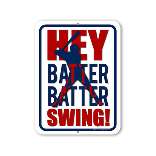 Hey Batter Batter Swing, Bedroom Decor, Wall Sign for Home Decor, Baseball Room Decor for Boys, Bedroom Gifts, Sports Room Decor, 9 inch by 12 inch
