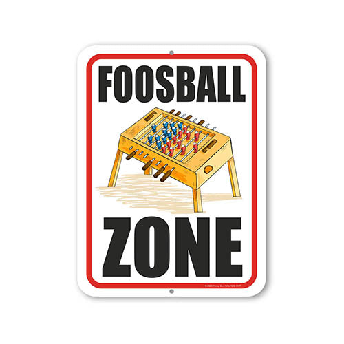 Foosball Zone, 9 inch by 12 inch, Metal Wall Art Decor, Game Room Decor, Basement Decor, Gameroom Accessories, Mancave Signs, Guy Room Decor, Bachelor Pad Decor