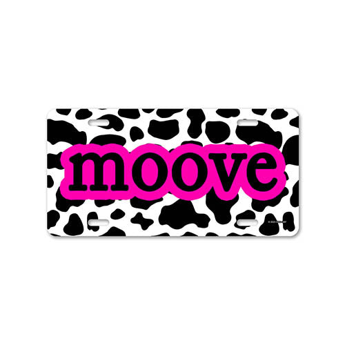 Moove, 12 inch by 6 inch, Funny Decorative License Plate, Front Tag Plate