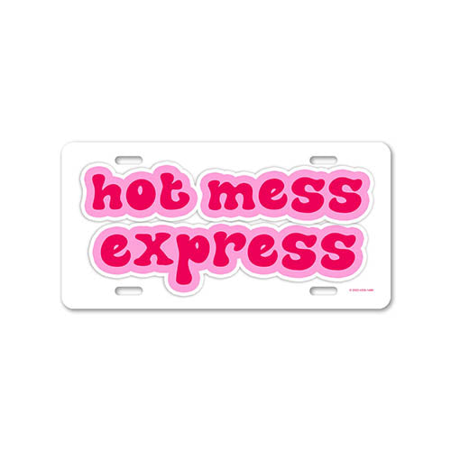 Hot Mess Express, 12 inch by 6 inch, Funny Decorative License Plate, Front Tag Plate