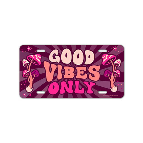 Good Vibes Only, 12 inch by 6 inch, Funny Decorative License Plate, Front Tag Plate