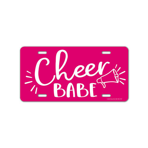 Cheer Babe, 12 inch by 6 inch, Pink Decorative License Plate, Front Tag Plate
