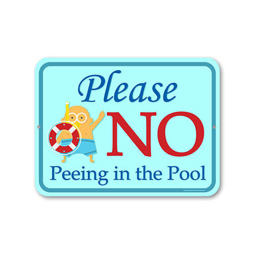 Please No Peeing in the Pool, Swimming Pool Signs, Pool Rules Signs, Pool Decorations Outdoor, Warning Signs, Metal Sign Post