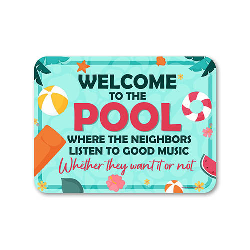 Welcome to the Pool, Pool Decorations Outdoor, Funny Pool Signs, Summer Decorations for Home, Swimming Pool Accessories, 9 inch by 12 inch