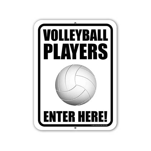 Volleyball Players Enter Here, Door Signs for Home, Sports Wall Decor, Volleyball Party Decorations, Volleyball Gifts, Front Door Sign