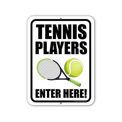 Tennis Players Enter Here, Door Signs for Home, Sports Wall Decor, Tennis Decor, Tennis Gifts, Tennis Accessories, Sports Party Decorations, 9 inch by 12 inch